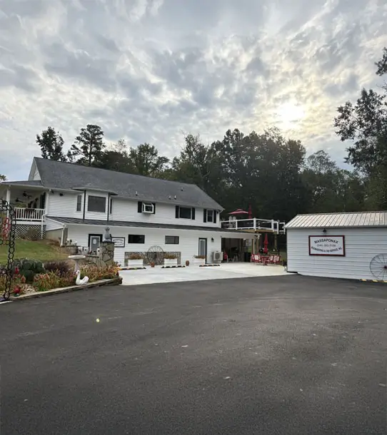 Up close view of the ranch style home